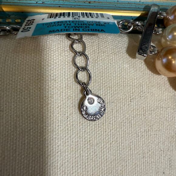 Charter Club Silver Tone Imitation Pearl Multi-Strand Necklace NWT - Picture 4 of 9